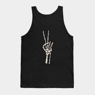 Skeleton Hand Peace Sign Tank Top